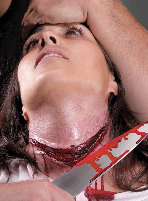 Gurgelschnitt Latex Halswunde 1 Gurgelschnitt Latex Halswunde
