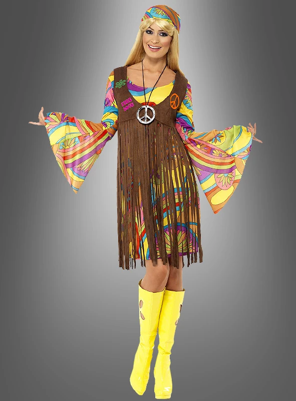 Hippiekostüm Sunny Für Damen 1 Hippiekostüm Sunny Für Damen