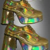 Hologramm Plateauschuhe 70er Disco Fever