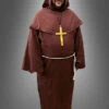 XXL Mönchskutte Mit Glatzen-Perücke Und Kreuz