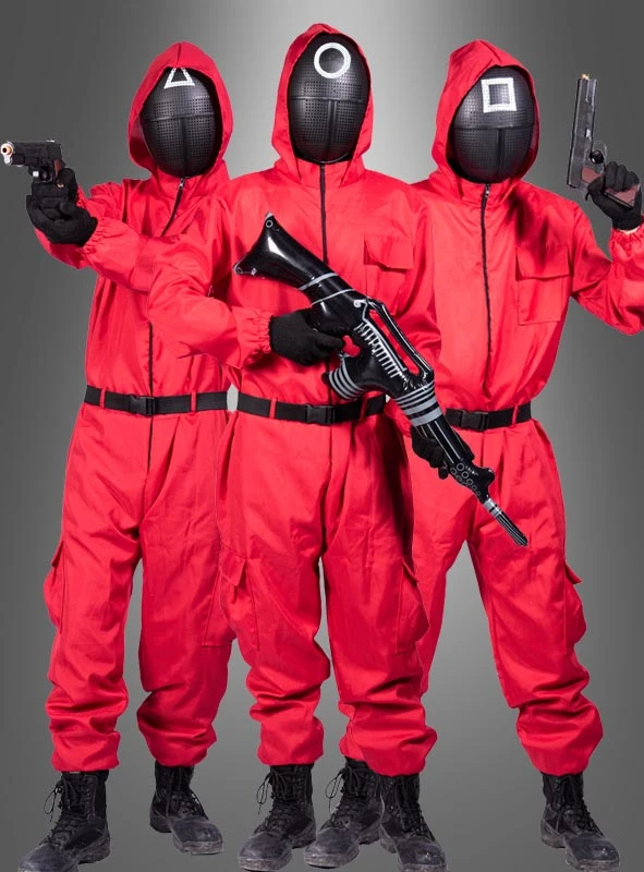 Roter Overall Game Kostüm Tintenfischspiel 1 Roter Overall Game Kostüm Tintenfischspiel