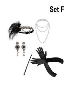 20er Charleston Accessoire Set Mit Schmuck Gold -Feiertag Party Laden 172 951 x pic3
