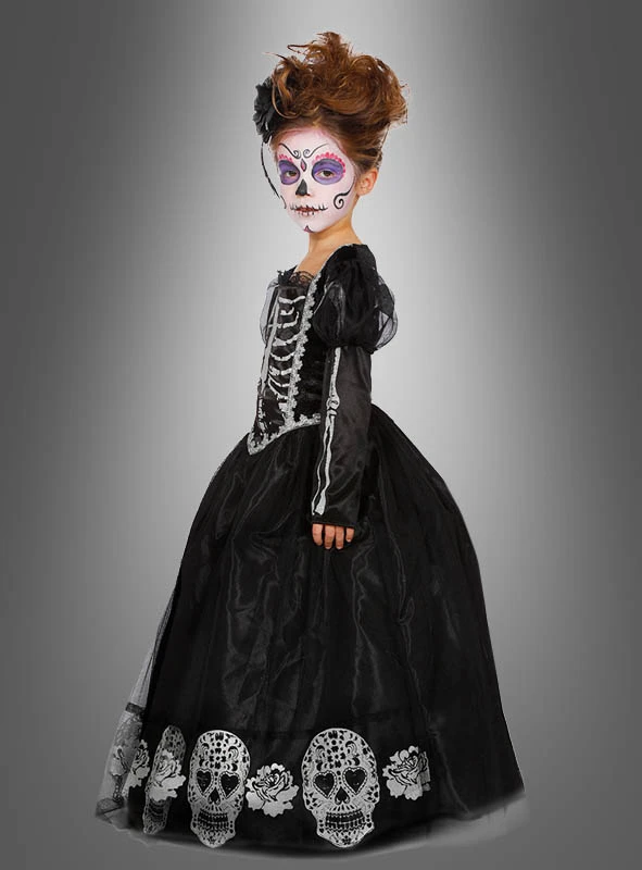 Deluxe Totenkopf Kleid Für Mädchen 2 Deluxe Totenkopf Kleid Für Mädchen – Bild 2