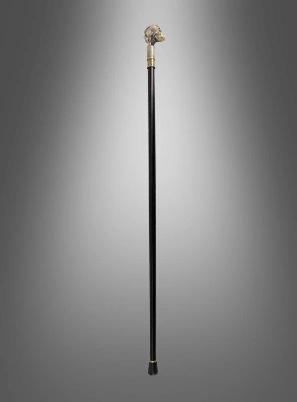Totenkopf Gehstock Aus Metall Gold 1 Totenkopf Gehstock Aus Metall Gold