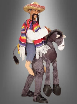 Mexikaner Amigo Auf Esel Spaßkostüm Mit Sombrero