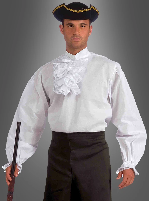 Elegantes Rüschenhemd Herren Weiß 1 Elegantes Rüschenhemd Herren Weiß