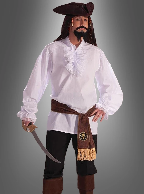 Elegantes Rüschenhemd Herren Weiß 4 Elegantes Rüschenhemd Herren Weiß – Bild 4