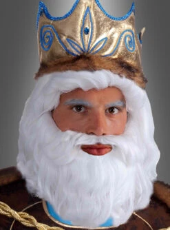 König Neptun Weiße Perücke Mit Bart