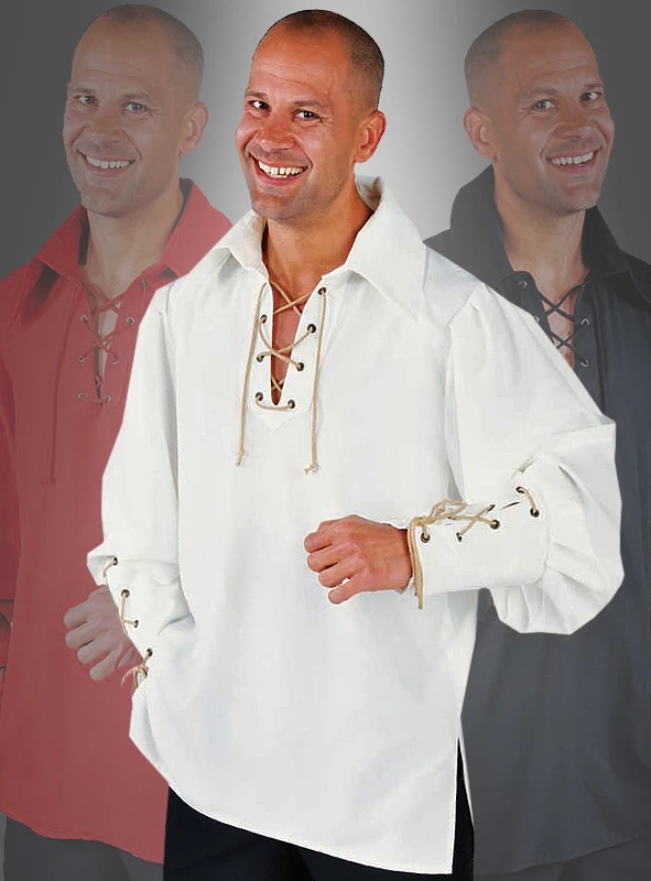 Piratenhemd Herren Zum Schnüren 1 Piratenhemd Herren Zum Schnüren