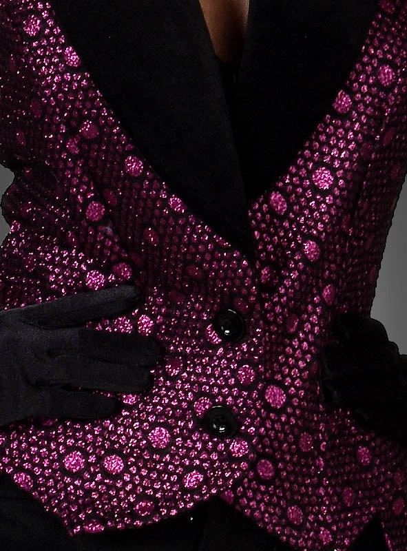 Ärmelloser Damenfrack Cabaret Schwarz-pink 2 Ärmelloser Damenfrack Cabaret Schwarz-pink – Bild 2