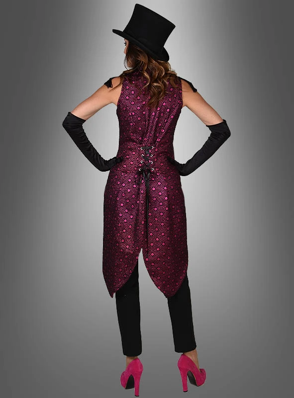 Ärmelloser Damenfrack Cabaret Schwarz-pink 3 Ärmelloser Damenfrack Cabaret Schwarz-pink – Bild 3