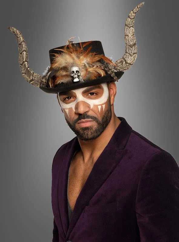 Voodoo Zylinder Mit Hörner Papa Legba 1 Voodoo Zylinder Mit Hörner Papa Legba