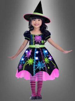 Bunte Spinnen Hexe Kinderkostüm