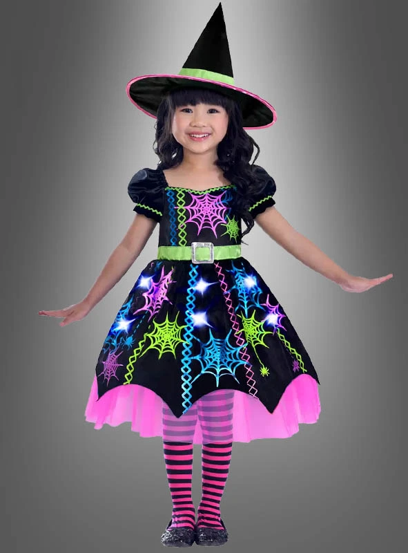 Bunte Spinnen Hexe Kinderkostüm 1 Bunte Spinnen Hexe Kinderkostüm