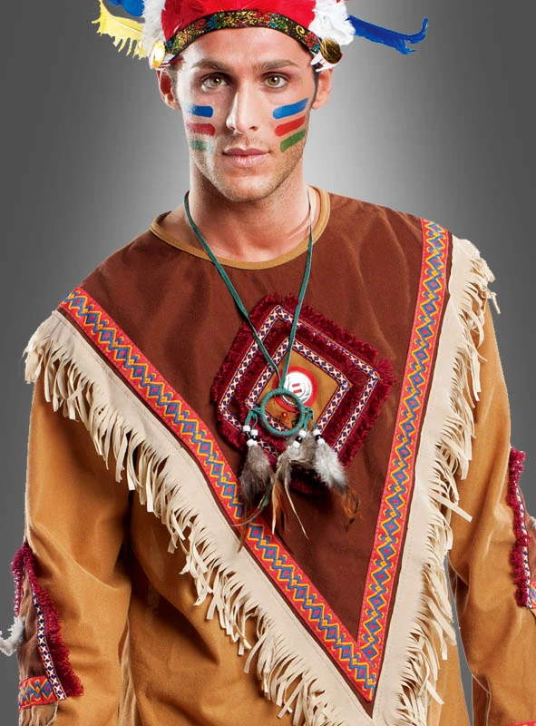 Herrenkostüm Indianer Mit Federschmuck Deluxe 2 Herrenkostüm Indianer Mit Federschmuck Deluxe – Bild 2