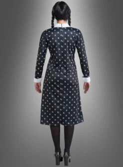 Wednesday Damen Kleid Schwarz-weiß -Feiertag Party Laden original netflix serie wednesday kostuem gemustert 85de155565 3